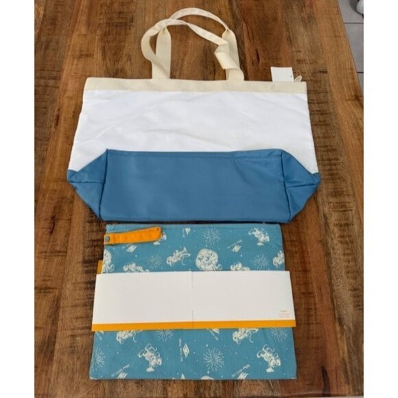 Disney Cruise Line Castaway Club Tote Bag Wet Dry Bag Set Blue White Zipper New - Picture 6 of 13